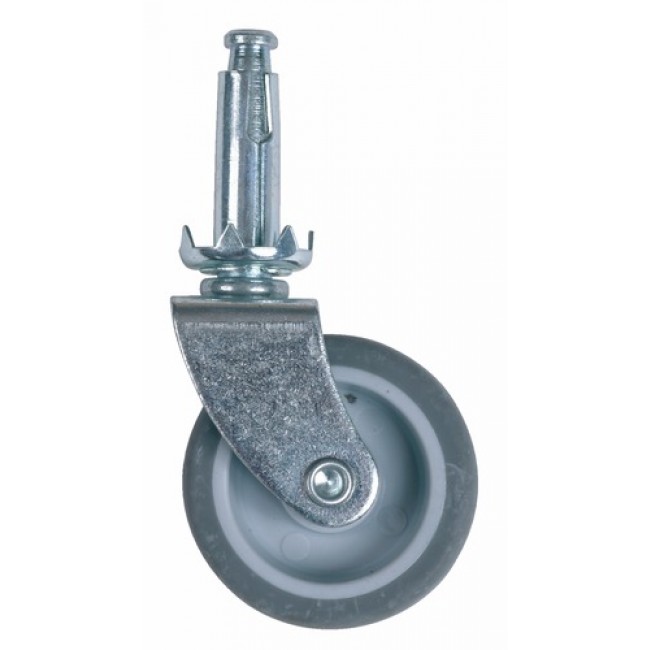 Roulette Drill en plastex gris sur tige lisse et douille GUITEL