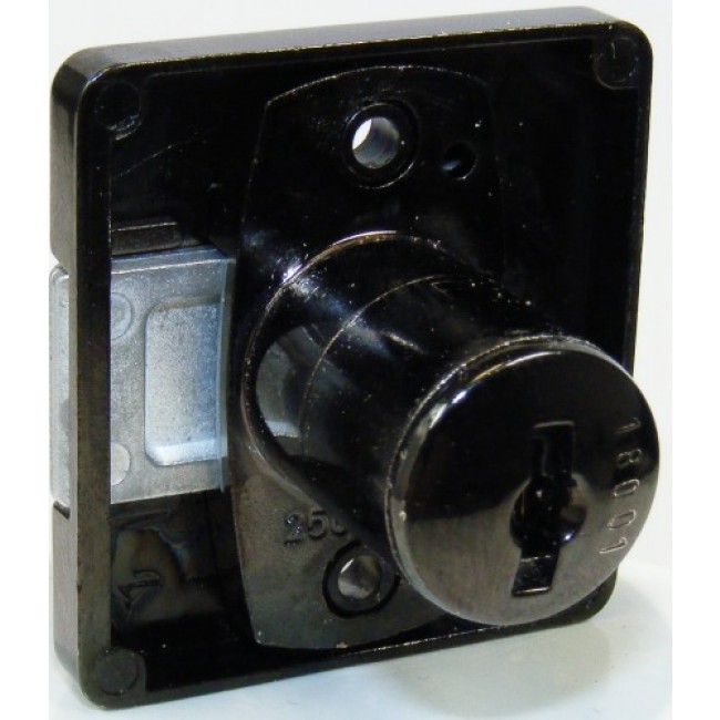 Serrure de meuble à palastre 391 pour cylindre Z23 – noir LEHMANN