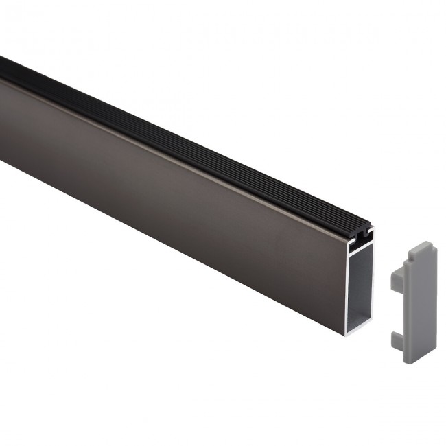Tube de penderie rectangulaire 32,3 x 11,8 mm – avec joint anti-bruit SYNERCIA
